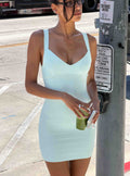 DressNovel Justina Bandage Mini Dress Pastel Blue