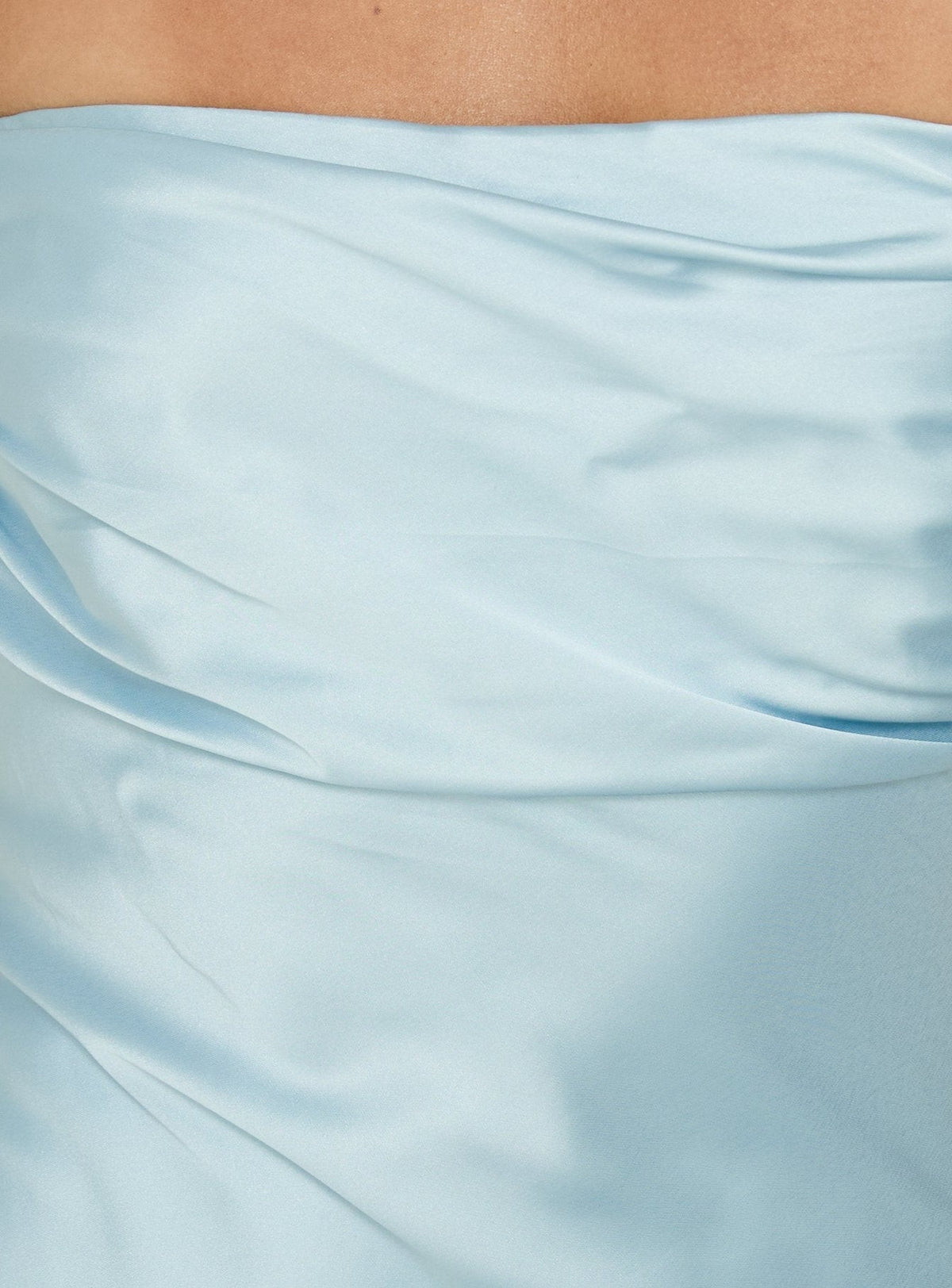 DressNovel Satin Off The Shoulder Mini Dress Blue