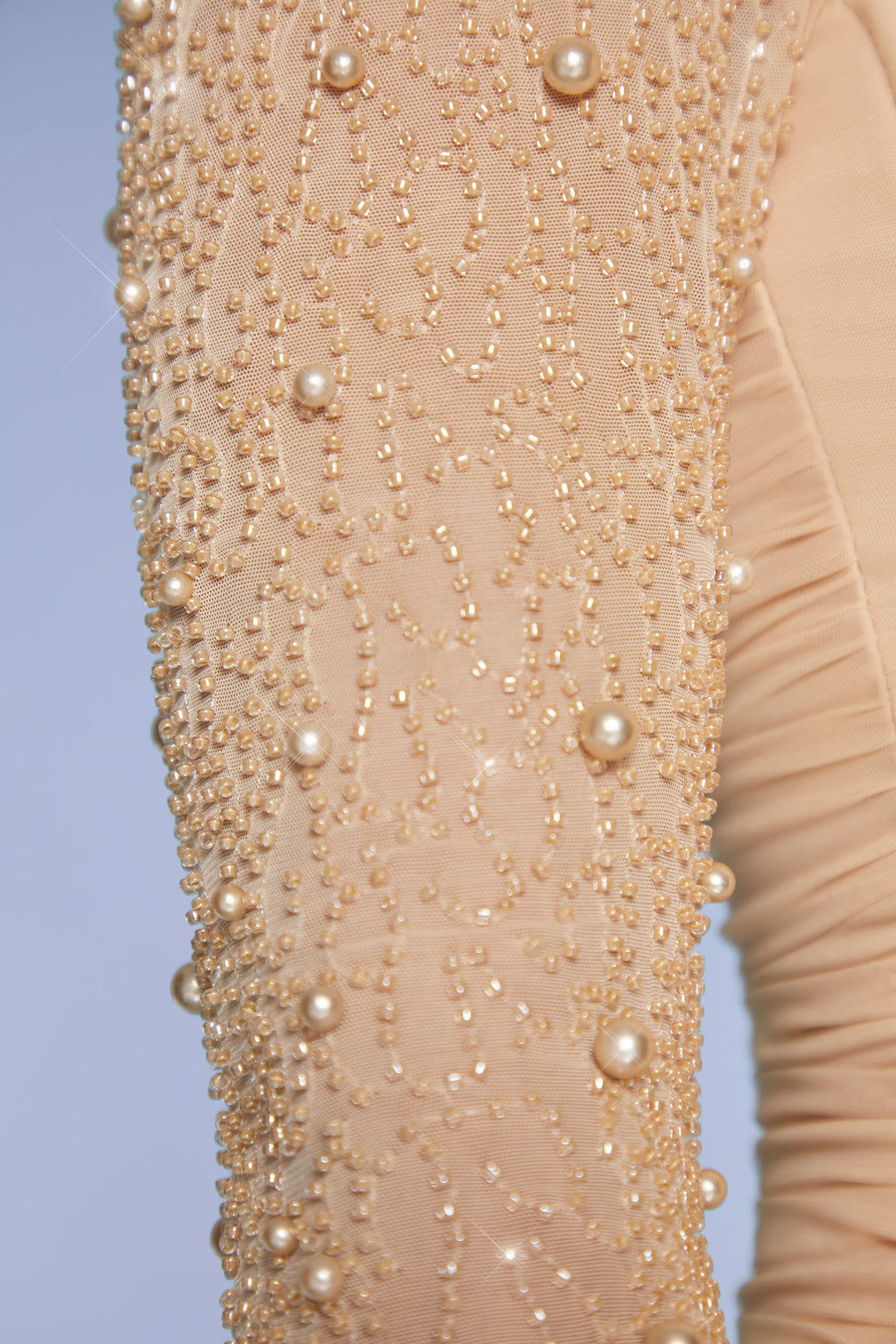 DressNovel Long Sleeve Mini Dress in Sand