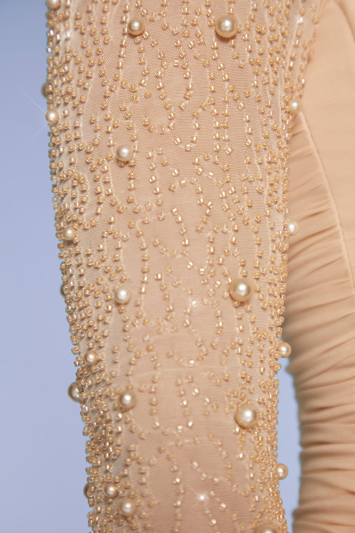DressNovel Long Sleeve Mini Dress in Sand