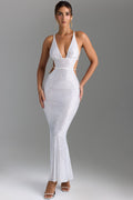 GownNovel Cut-Out Backless Maxi Dress in White