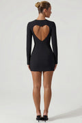 DressNovel Cut-Out Heart-Detail Bodycon Mini Dress in Black