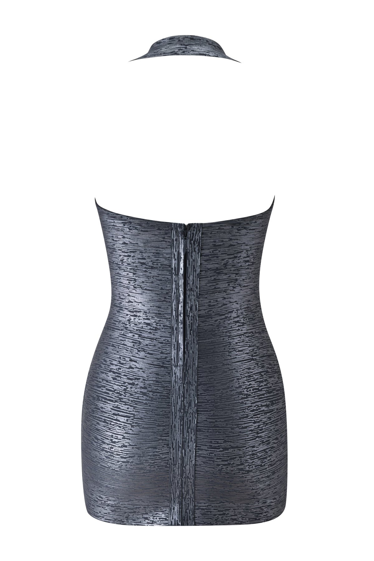 GownNovel AIDEN PLATINUM BANDAGE MINI DRESS - CHARCOAL