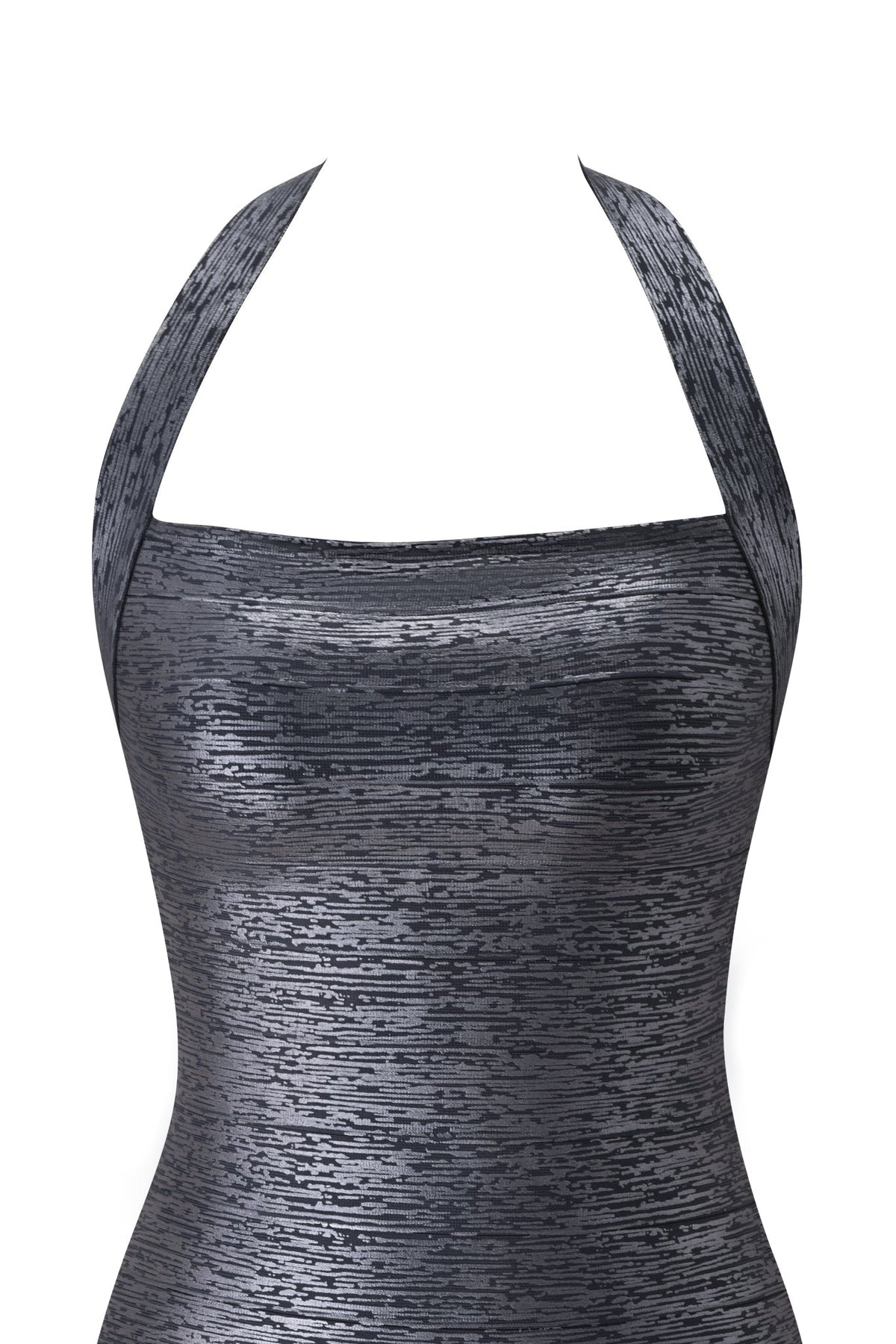 GownNovel AIDEN PLATINUM BANDAGE MINI DRESS - CHARCOAL