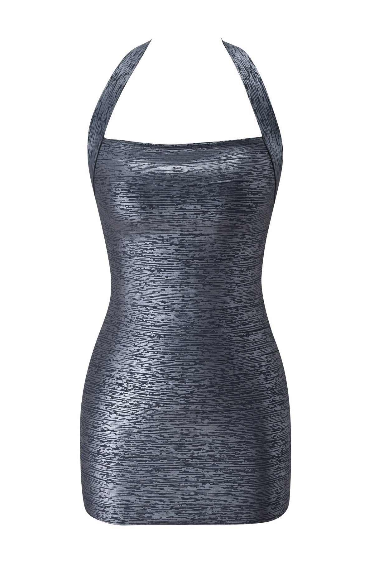 GownNovel AIDEN PLATINUM BANDAGE MINI DRESS - CHARCOAL