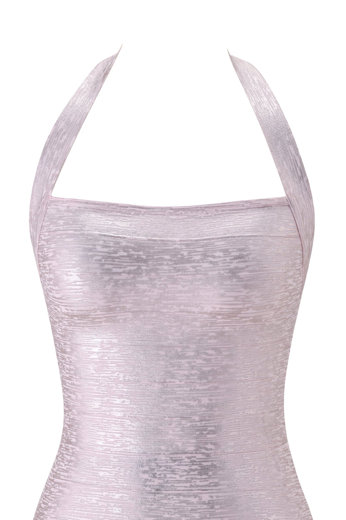 GownNovel AIDEN PLATINUM BANDAGE MINI DRESS - PINK PEARL