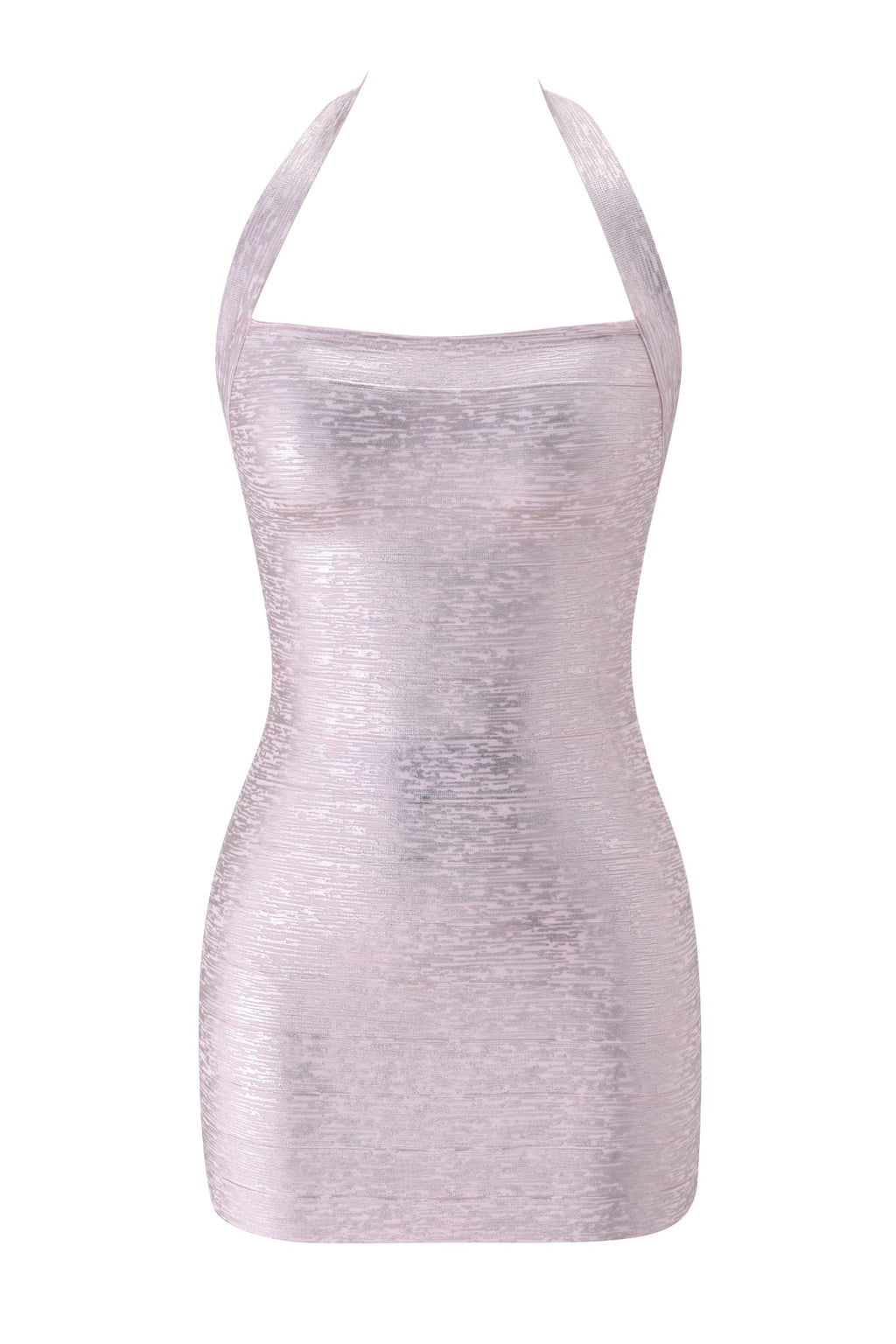 GownNovel AIDEN PLATINUM BANDAGE MINI DRESS - PINK PEARL