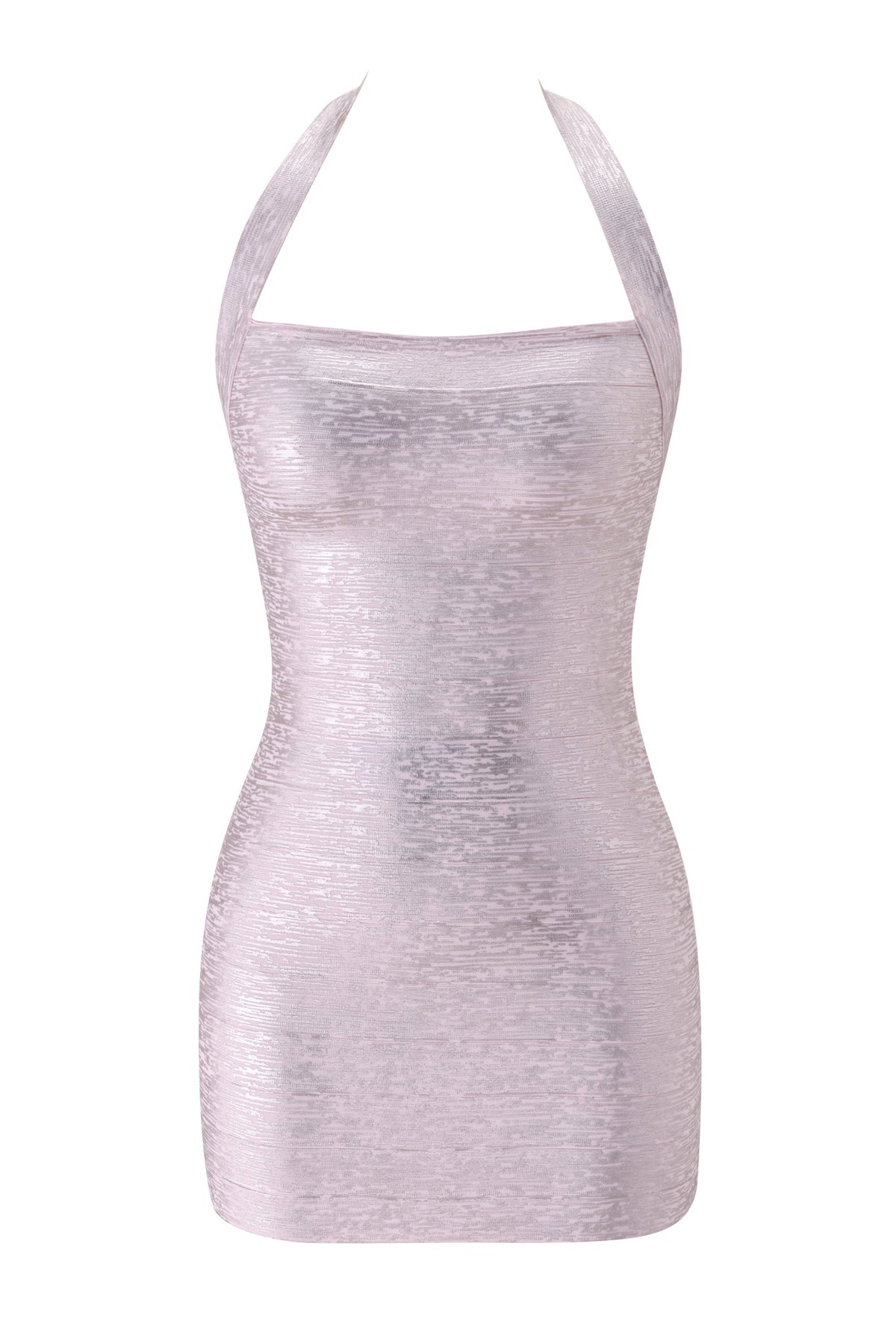 GownNovel AIDEN PLATINUM BANDAGE MINI DRESS - PINK PEARL