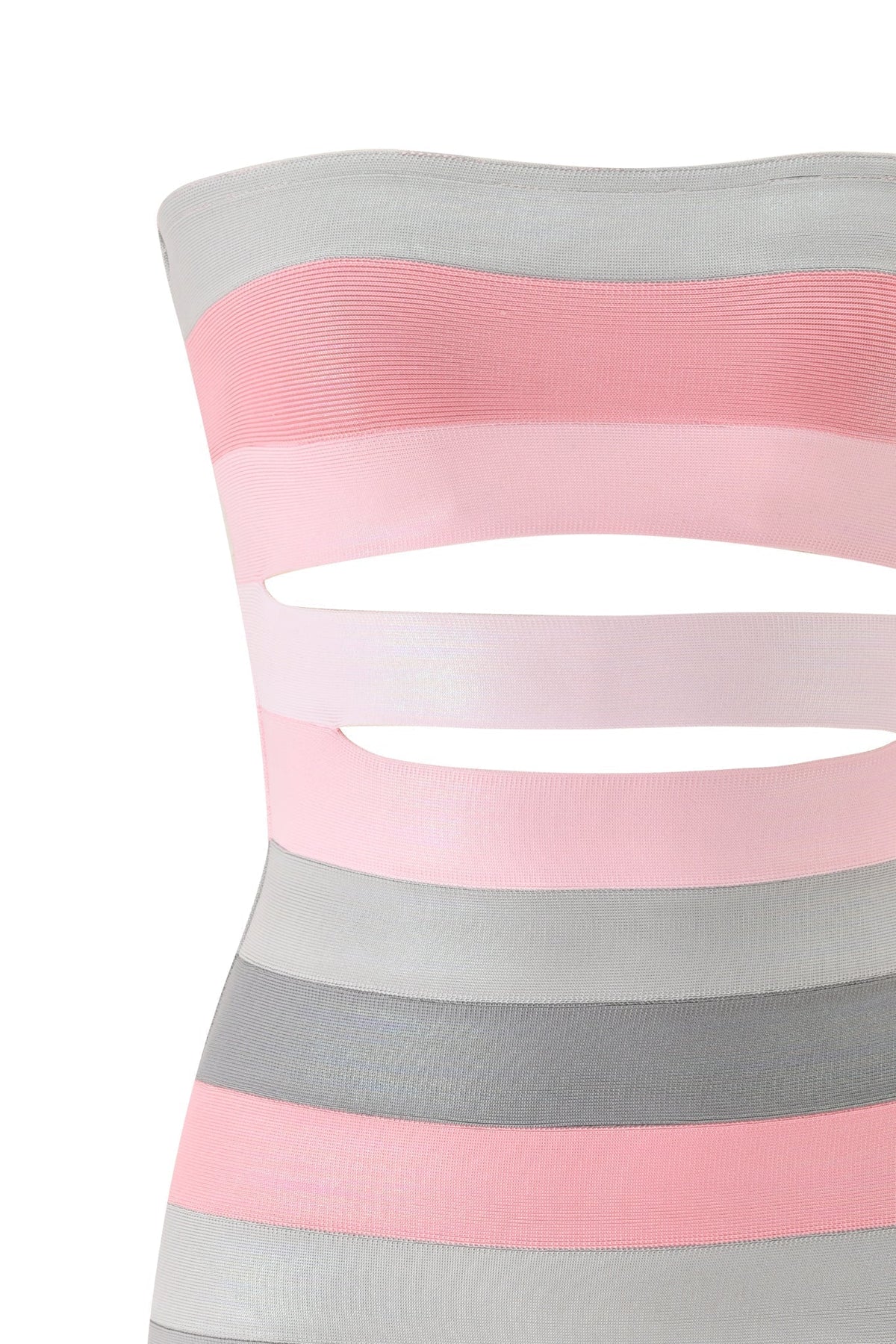 DressNovel ZUNA PLATINUM BANDAGE MINI DRESS - PINK