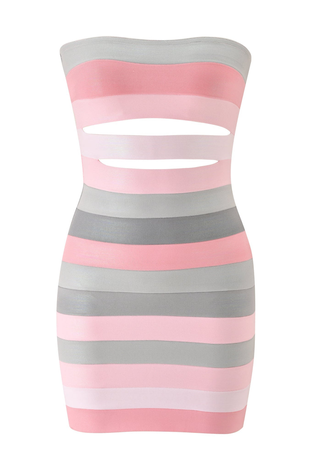 DressNovel ZUNA PLATINUM BANDAGE MINI DRESS - PINK