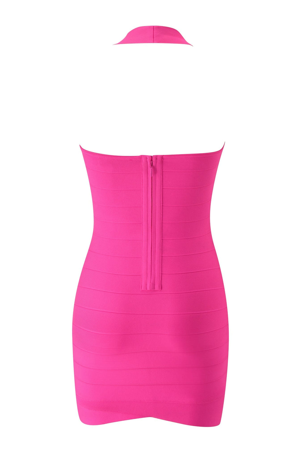 DressNovel ROSELLA BANDAGE MINI DRESS - NEON PINK