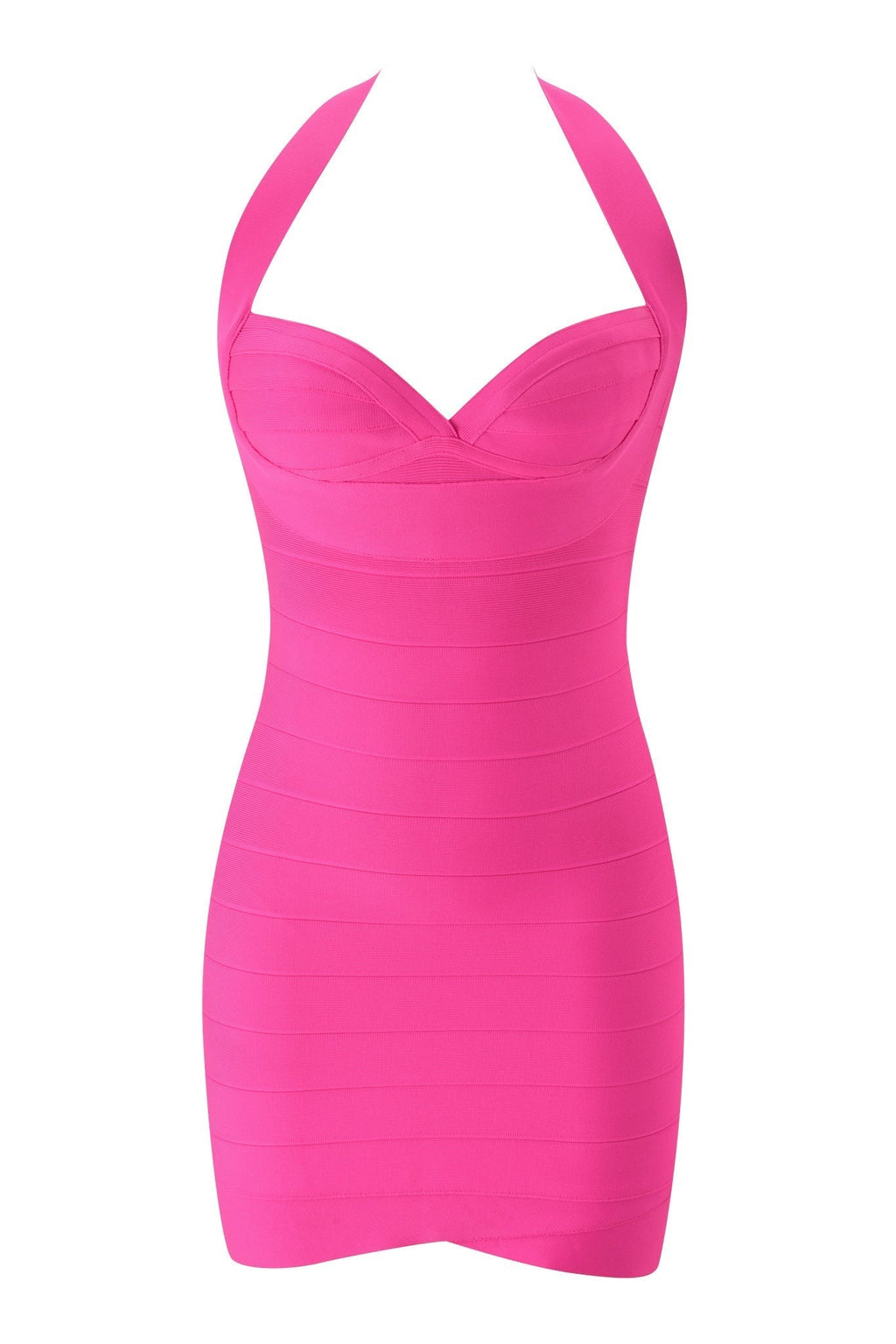 DressNovel ROSELLA BANDAGE MINI DRESS - NEON PINK