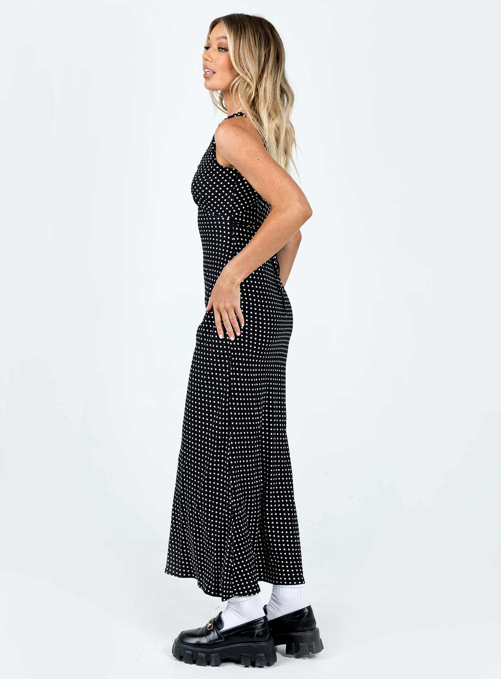 DressNovel Nellie Maxi Dress Black Polka Dot