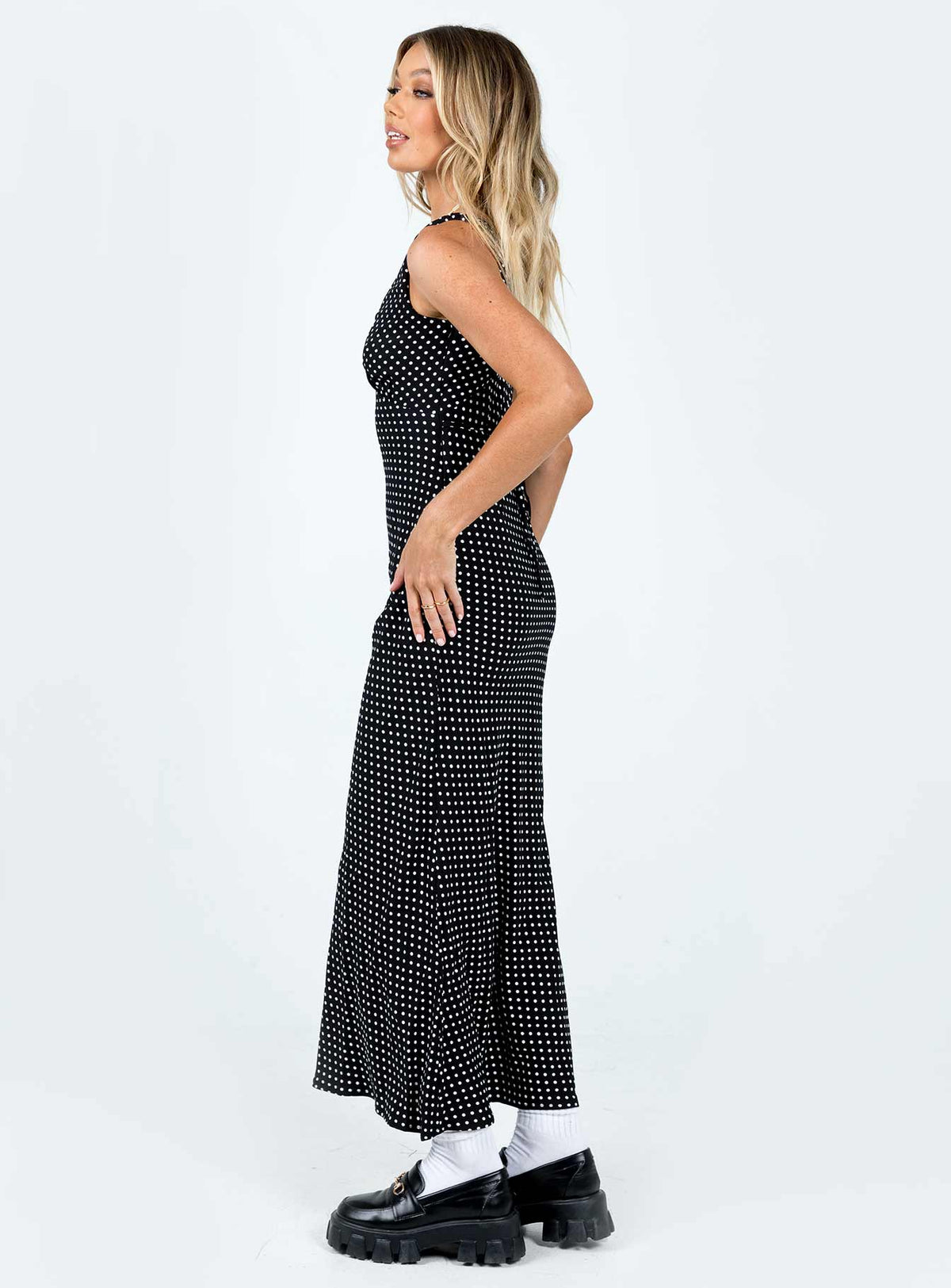 DressNovel Nellie Maxi Dress Black Polka Dot