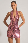 Sequin-DressNovel Halterneck Mini Dress in Pink
